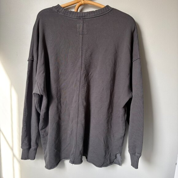 Aerie Gray Oversized Crewneck Women's XS - Picture 3 of 9
